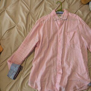 Pink True Grit - casual linen button up
